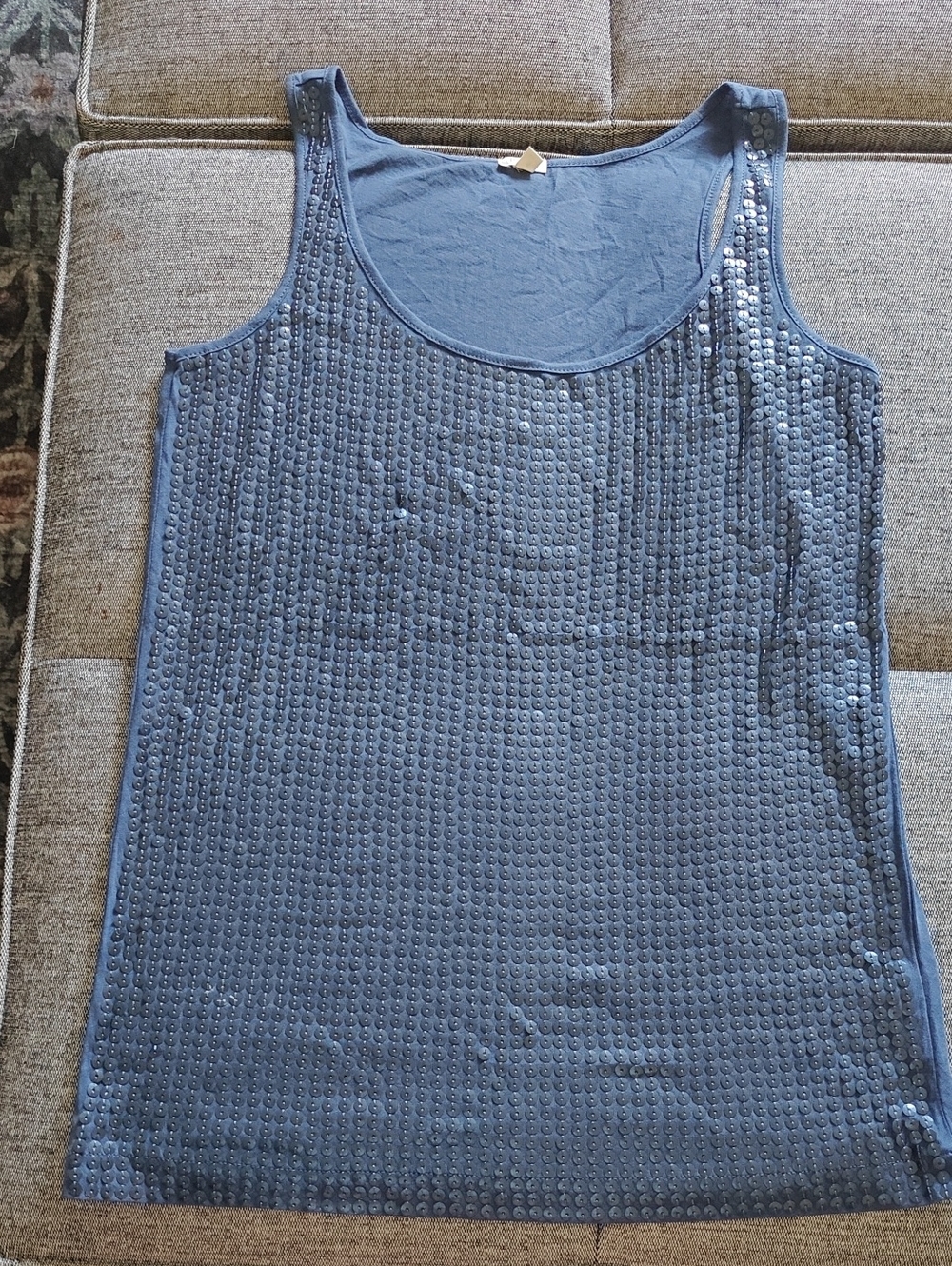 J. Crew Navy Sequin Scoop Tank